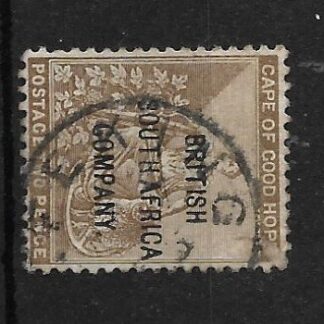 Rhodesia 1896 Two Cape overprint with MAFEKING postmark