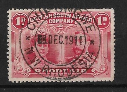 Rhodesia Double Head One Penny with CHIPONGWE blank before day (DC) postmark