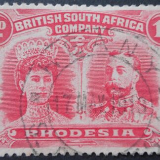 Rhodesia Double Head One Penny with HEANY thin letters (DC) postmark