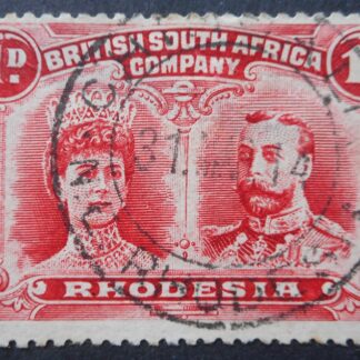 Rhodesia Double Head One Penny with CHINSALI (DC) postmark