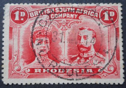 Rhodesia Double Head One Penny with CHINSALI (DC) postmark