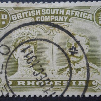 Rhodesia Double Head Halfpenny with GWELO x at base (DC) postmark