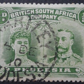 Rhodesia Double Head Halfpenny with HARTLEY Day Month broken digit in day (SC) postmark