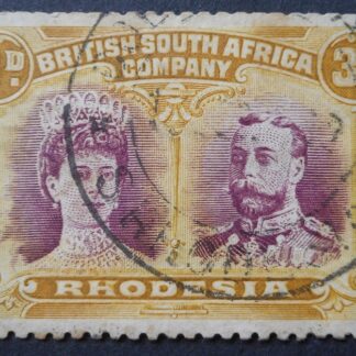 Rhodesia Double Head Three Pence with COLLEEN BAWN (DC) postmark