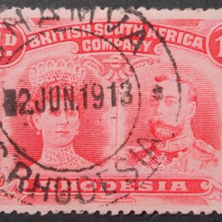 Rhodesia Double Head One Penny with SHAMVA blank before day (DC) postmark