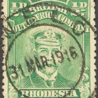 Rhodesia Admiral Halfpenny with GWELO x at base (DC) postmark