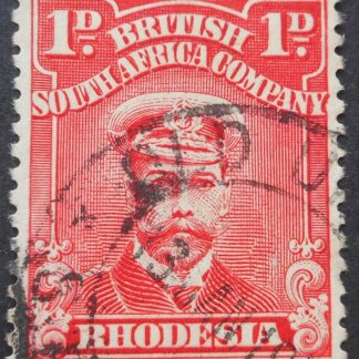 Rhodesia Admiral One Penny with OLD UMTALI Broken J in JAN (DC) postmark