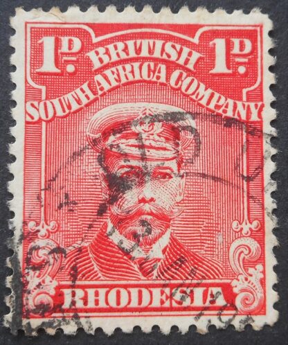 Rhodesia Admiral One Penny with OLD UMTALI Broken J in JAN (DC) postmark