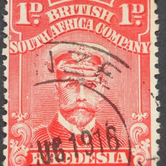 Rhodesia Admiral One Penny with MONZE Type 7 (DC) postmark