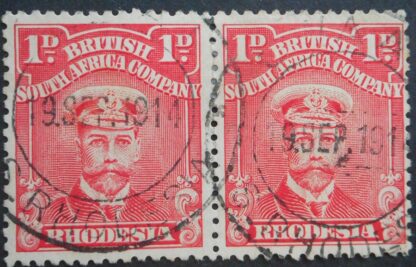 Rhodesia Admiral One Penny pair with GWAAI (DC) postmark