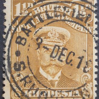 Rhodesia Admiral One and a Halfpence with BATTLEFIELDS 3 in day broken (TC) postmark