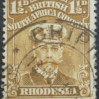 Rhodesia Admiral One and a Halfpence with CHIPINGA Broken outer circle (DC) postmark