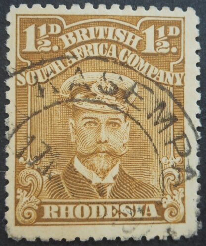 Rhodesia Admiral One and a Halfpence with KASEMPA (DC) postmark