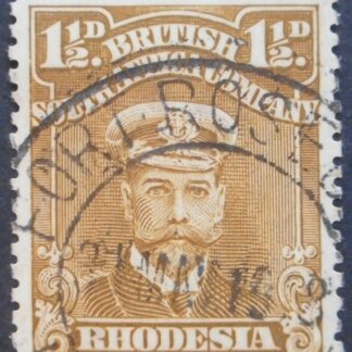 Rhodesia Admiral One and a Halfpence with FORT ROSEBERRY (DC) postmark