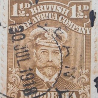 Rhodesia Admiral One and a Halfpence with HEANY (DC) postmark