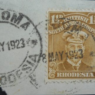 Rhodesia Admiral One and a Halfpence with GATOOMA crosses (DC) postmark
