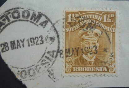 Rhodesia Admiral One and a Halfpence with GATOOMA crosses (DC) postmark
