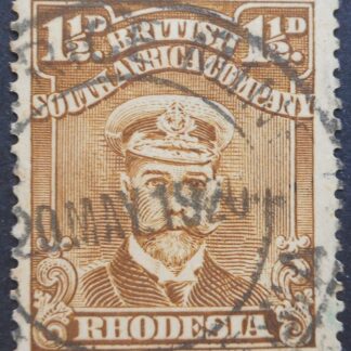 Rhodesia Admiral One and a Halfpence with BEATRICE MINE (DC) postmark