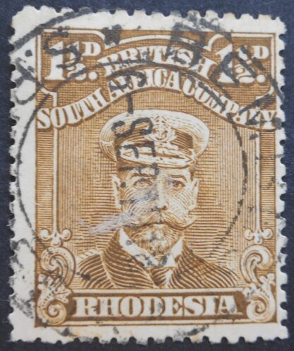 Rhodesia Admiral One and a Halfpence with BEMBESI (DC) postmark