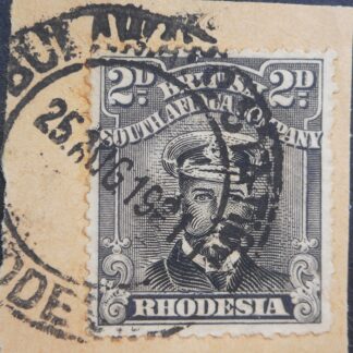 Rhodesia Admiral Die IIIB Two Pence with BULAWAYO STATION (DC) postmark