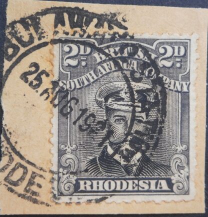 Rhodesia Admiral Die IIIB Two Pence with BULAWAYO STATION (DC) postmark