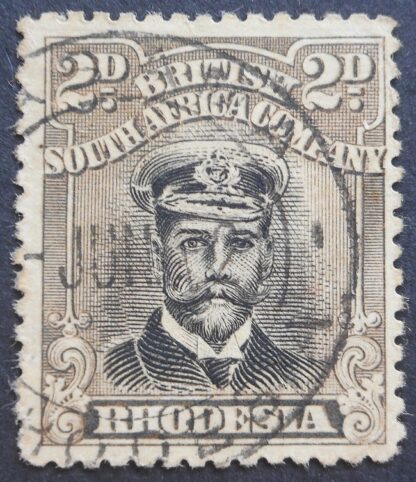 Rhodesia Admiral Die IIIB Two Pence with KASAMA Code A before 2dy (DC) postmark