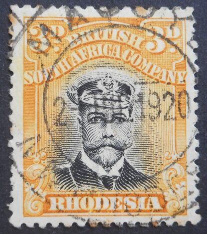 Rhodesia Admiral Die II Three Pence with MAGOYE (DC) postmark