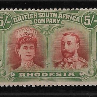 Rhodesia Double Head Five Shillings SG 159 mint