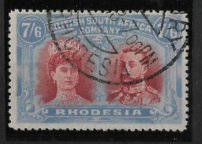 Rhodesia Double Head Seven Shillings and Six Pence CTO (RSC 'C') used