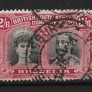 Rhodesia Double Head Two Shillings and Six Pence SG 157 postally used