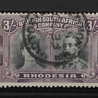 Rhodesia Double Head Three Shillings SG 158 postally used