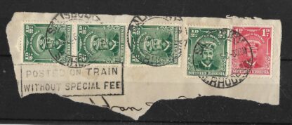 Southern Rhodesia Admirals with Posted on Train cachet dated 29 Jan 62 year inverted