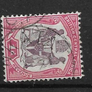 BCA/Nyasaland 1901 One Penny with NKATA Month Day postmark