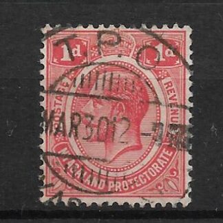 Nyasaland 1912 GV One Penny with TPO postmark dated Mar 30 12