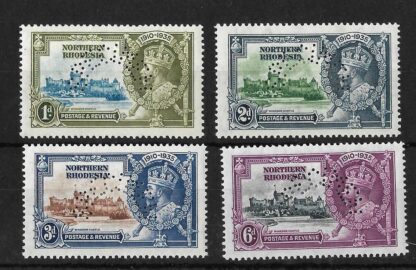 Northern Rhodesia 1935 George V Silver Jubilee set perf SPECIMEN SG 18/21s mounted mint