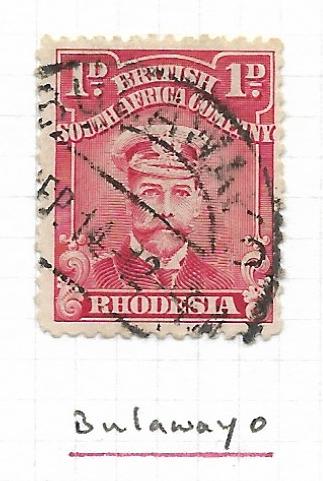Rhodesia Admiral One Penny perf 13½ SG 208d used
