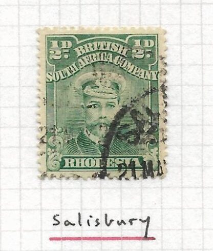 Rhodesia Admiral Halfpenny perf 14 x 15 SG 208a used