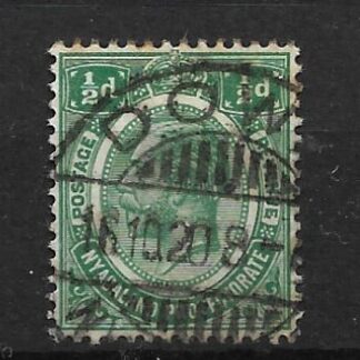 Nyasaland 1913 GV Halfpenny with Dowa postmark