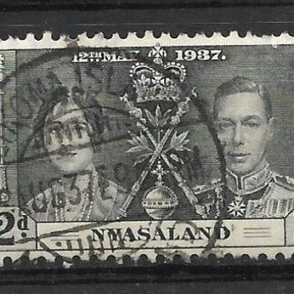 Nyasaland 1937 GVI Coronation Two Pence with Likoma Island postmark