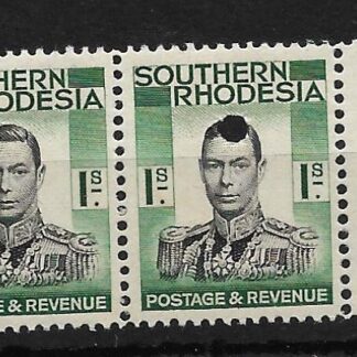 Southern Rhodesia 1938 GVI One Shilling printers proof right marginal pair