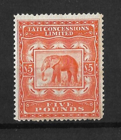 Tati Concessions Company Ltd 1897 Five Pound Private Revenue stamp mounted mint
