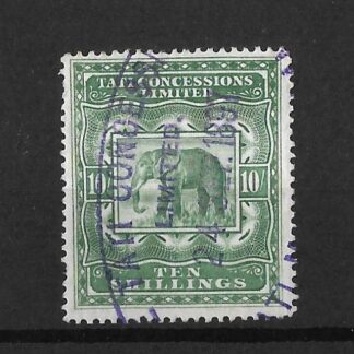 Tati Concessions Company Ltd 1897 Ten Shillings private revenue stamp used
