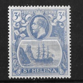 St Helena 1922 GV Three Pence with broken mainmast SG 101a mint