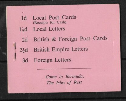 Bermuda 1948 GVI Five Shilling booklet SG SB1 mint