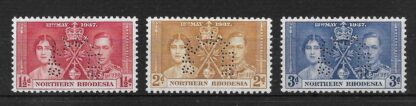 Northern Rhodesia 1937 GVI Coronation set perf Specimen mint