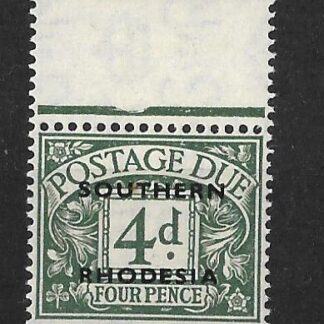 Southern Rhodesia 1951 Four Pence Postage Due Dull Grey Green SG D6 unmounted mint