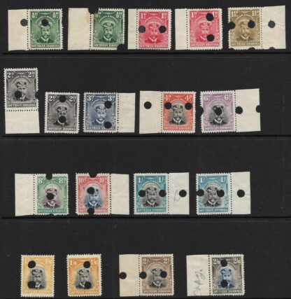 Southern Rhodesia 1924 Admiral Waterlow punched file copies to Two Shillings and Six Pence