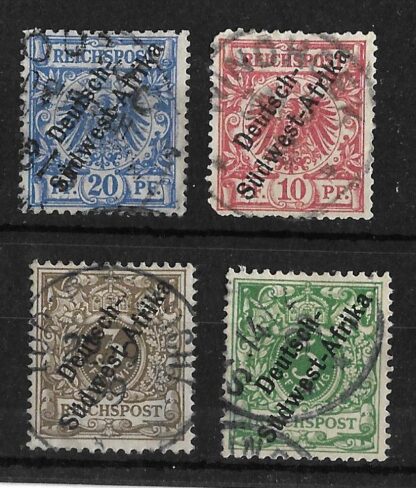 German South West Africa 1897 Three Pfennig to Twenty Pfennig Michel 1/4 used
