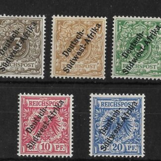 German South West Africa 1897 Three Pfennig to Twenty Pfennig Michel 1/4 mint