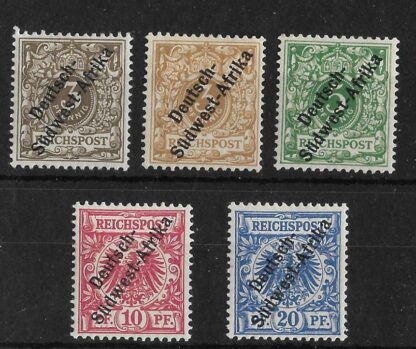 German South West Africa 1897 Three Pfennig to Twenty Pfennig Michel 1/4 mint